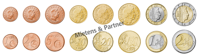 Luxembourg (Parliamentary Monarchy) 1, 2, 5, 10, 20, 50 Euro Cent, 1, 2 Euro (06118)