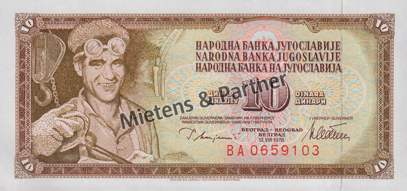 Yugoslavia (Socialist Federal Republic) 10 Dinara (39697)
