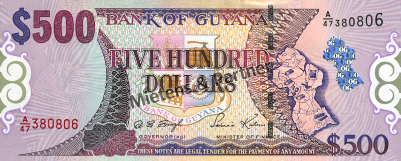 Guyana (Co-operative Republic) 500 Dollars (04617)