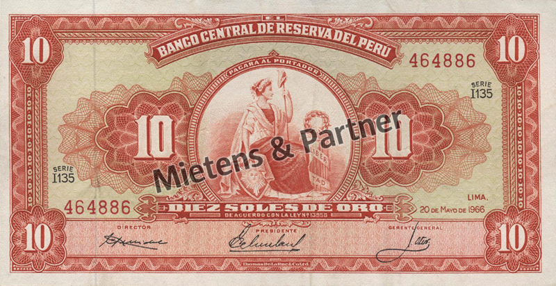 Peru (Republic) 10 Soles de Oro (04664)