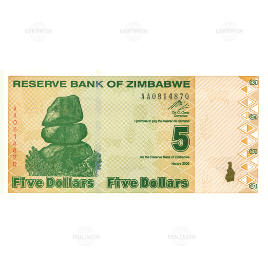 Zimbabwe (Republic) 5 Dollars (03855)