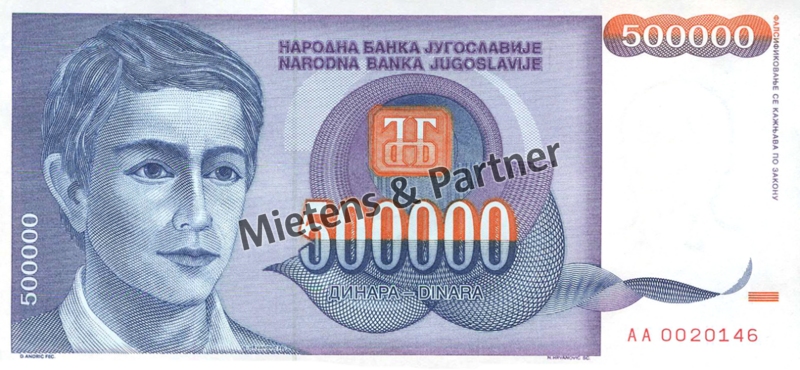 Yugoslavia (Federal Republic) 500.000 Dinara (31169)