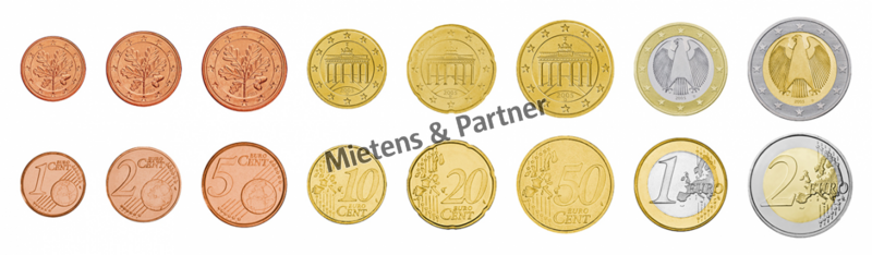 Germany (Federal Republic) 1, 2, 5, 10, 20, 50 Euro Cent, 1, 2 Euro (06600)
