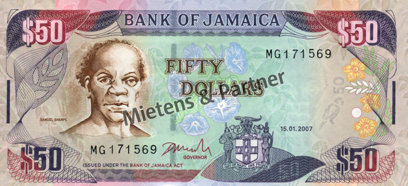 Jamaica (Parliamentary Monarchy) 50 Dollars (04459)