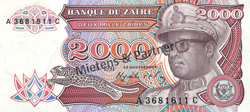 Zaire - Congo (Republic) 2.000 Zaires (29855)