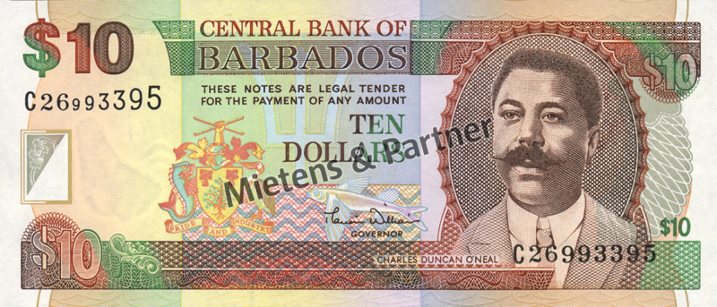 Barbados (Parliamentary Monarchy) 10 Dollars (04492)