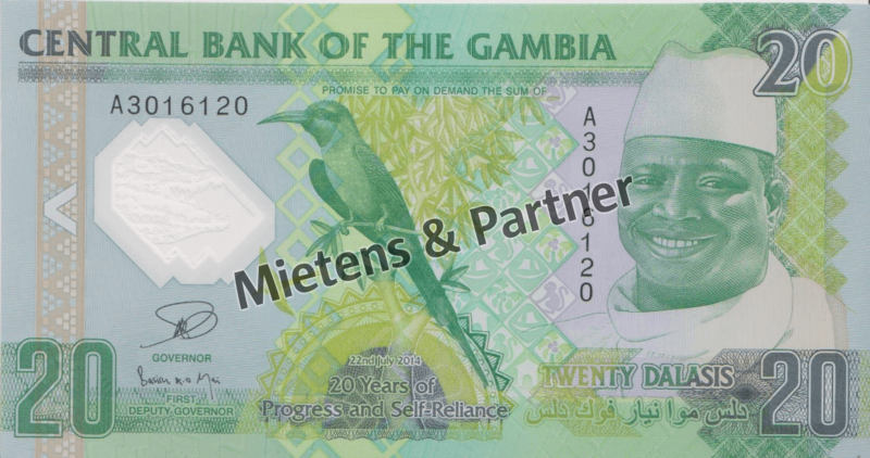 Gambia (Republic) 20 Dalasis (41366)