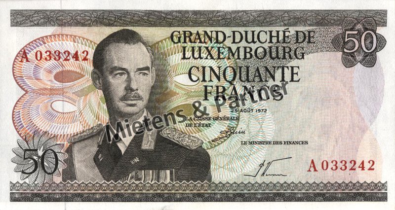 Luxembourg (Parliamentary Monarchy) 50 Francs (51395)