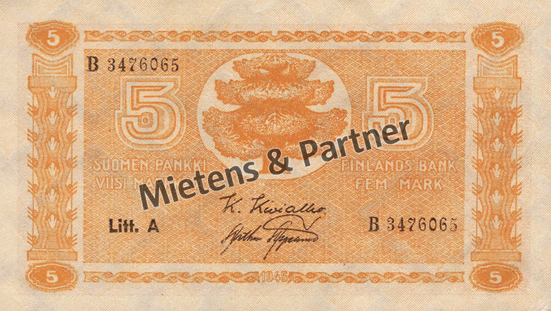 Finland (Parliamentary Republic) 5 Markkaa (50335)