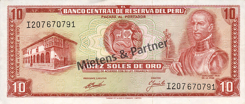Peru (Republic) 10 Soles de Oro (50095)