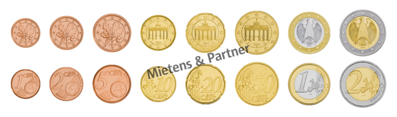 Germany (Federal Republic) 1, 2, 5, 10, 20, 50 Euro Cent, 1, 2 Euro (06548)