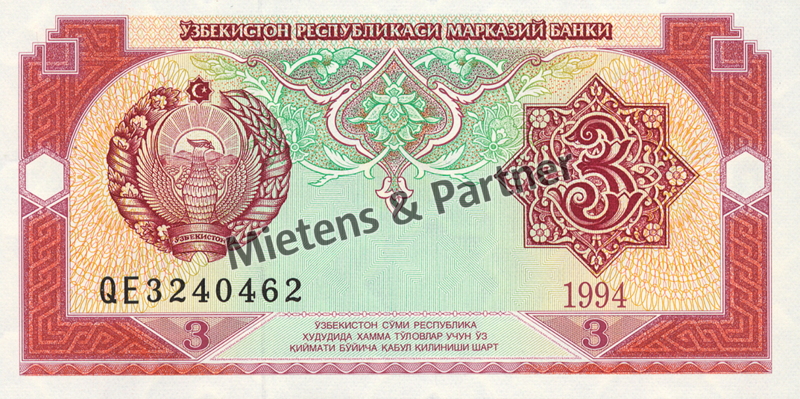 Uzbekistan (Republic) 3 Som (02897)