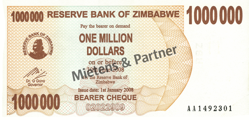 Zimbabwe (Republic) 1 Million Dollars (03842)