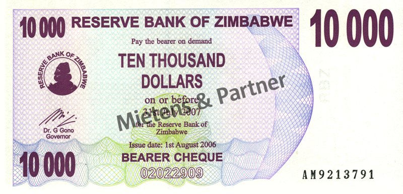 Zimbabwe (Republic) 10.000 Dollars (03866)