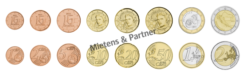 Croatia (Parliamentary Republic) 1, 2, 5, 10, 20, 50 Euro Cent 1, 2 Euro (64856)