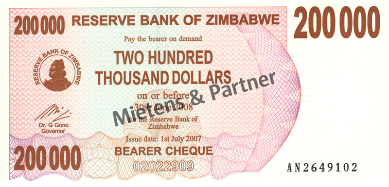 Zimbabwe (Republic) 200.000 Dollars (03840)