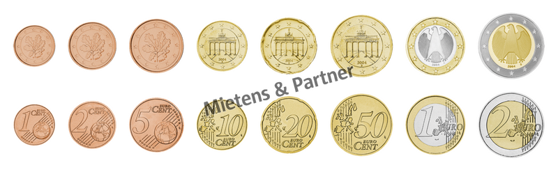 Germany (Federal Republic) 1, 2, 5, 10, 20, 50 Euro Cent, 1, 2 Euro (51677)