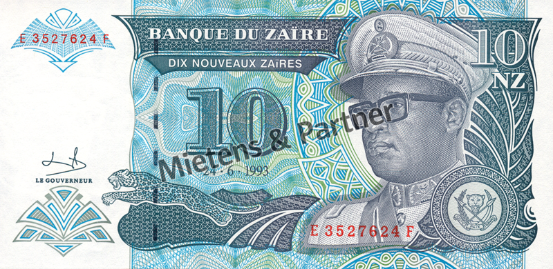 Zaire - Congo (Republic) 10 New Zaires (03465)