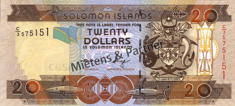 Solomon Islands (Constitutional Monarchy) 20 Dollars (05744)