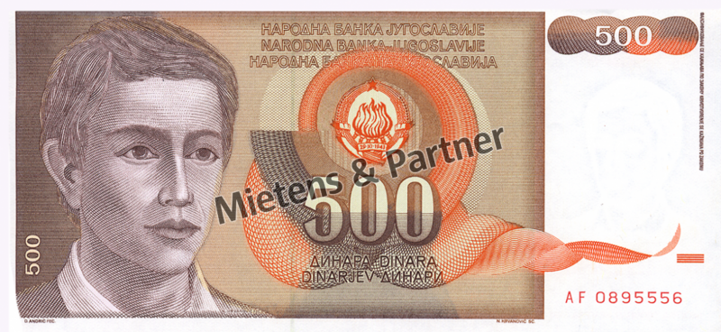 Yugoslavia (Socialist Federal Republic) 500 Dinara (02968)