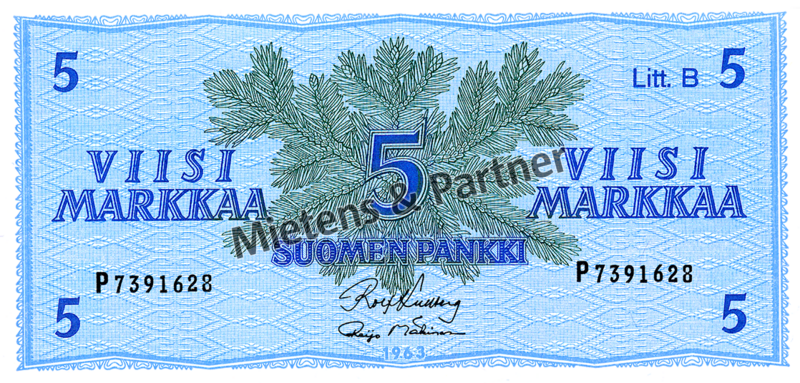 Finland (Parliamentary Republic) 5 Markkaa (02456)