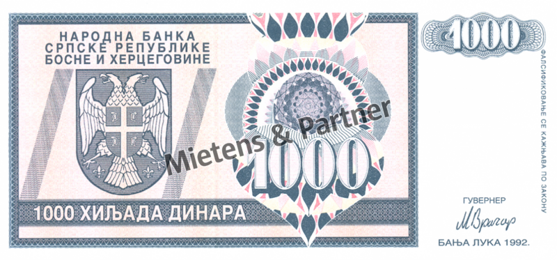 Bosnia and Herzegovina (Republic of Srpska) 1.000 Dinara (03115)