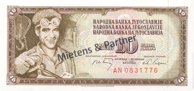 Yugoslavia (Socialist Federal Republic) 10 Dinara (38759)