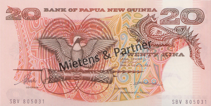 Papua New Guinea (Parliamentary Monarchy) 20 Kina (P-10b1) (41885)