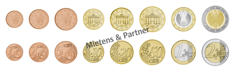 Germany (Federal Republic) 1, 2, 5, 10, 20, 50 Euro Cent, 1, 2 Euro (52406)