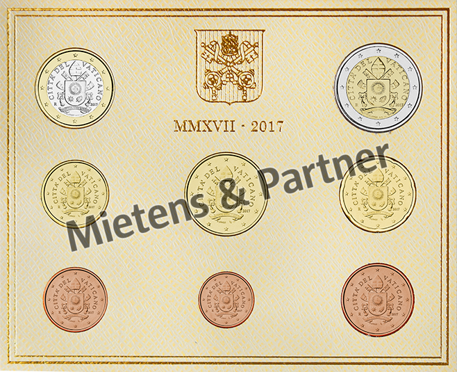 Vatican City State (Absolute Elective Monarchy) 1, 2, 5, 10, 20, 50 Euro Cent, 1, 2 Euro (49667)