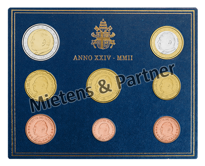 Vatican City State (Absolute Elective Monarchy) 1, 2, 5, 10, 20, 50 Euro Cent, 1, 2 Euro (46942)