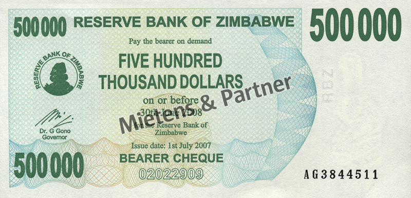 Zimbabwe (Republic) 500.000 Dollars (03814)