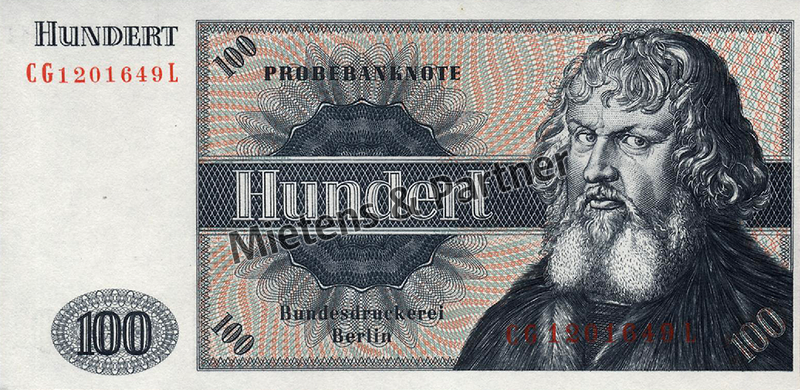 Germany (Federal Republic) 100 Mark Probebanknote (57497)