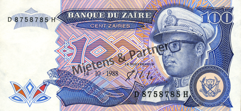 Zaire - Congo (Republic) 100 Zaires (03491)