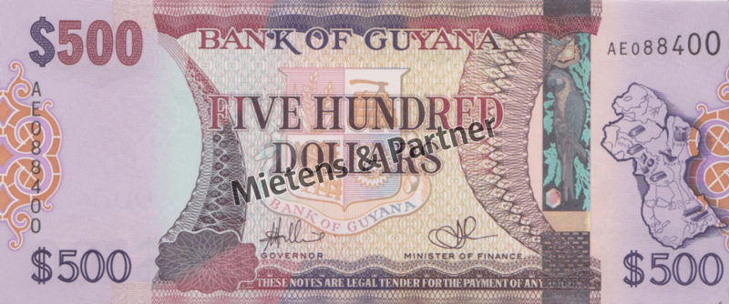 Guyana (Co-operative Republic) 500 Dollars (39294)