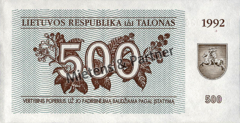 Lithuania (Parliamentary Republic) 500 Talonas (47674)