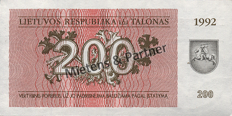 Lithuania (Parliamentary Republic) 200 Talonas (02522)