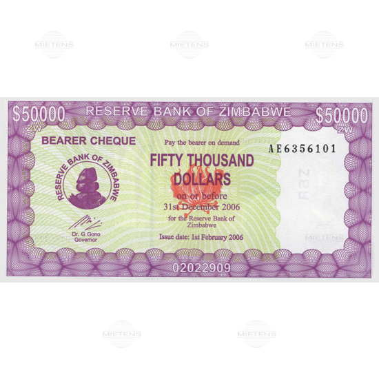 Zimbabwe (Republic) 50.000 Dollars (29945)