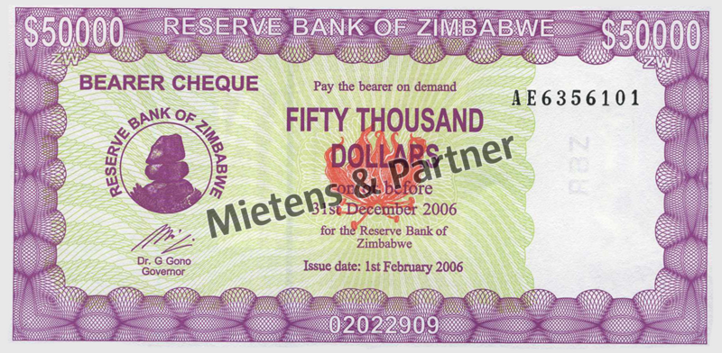 Zimbabwe (Republic) 50.000 Dollars (29945)