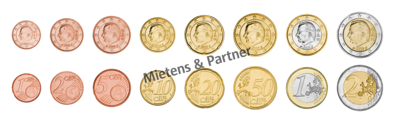 Belgium (Kingdom) 1, 2, 5, 10, 20, 50 Euro Cent, 1, 2 Euro (06194)