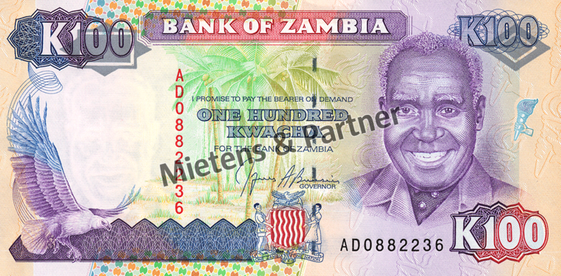 Zambia (Second Republic) 100 Kwacha (03777)