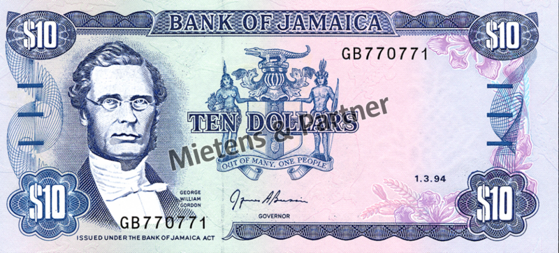 Jamaica (Parliamentary Monarchy) 10 Dollars (04453)