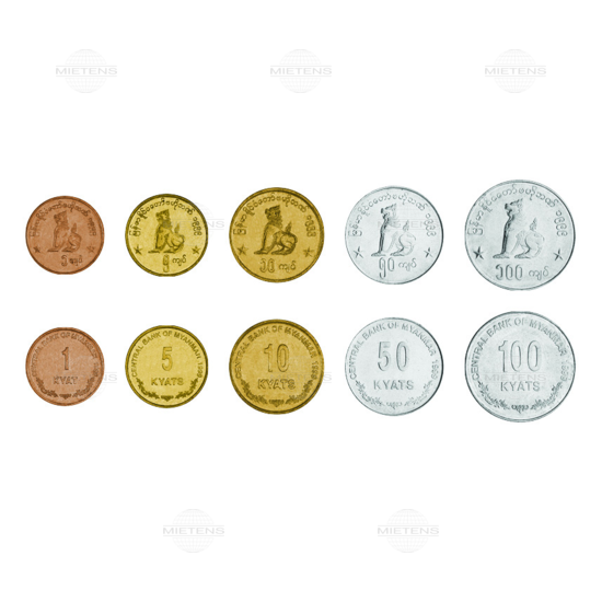 Myanmar (Union) 1, 5, 10, 50, 100 Kyats (12339)