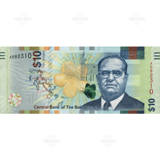 Bahamas (Parliamentary Monarchy) 10 Dollars (47058)