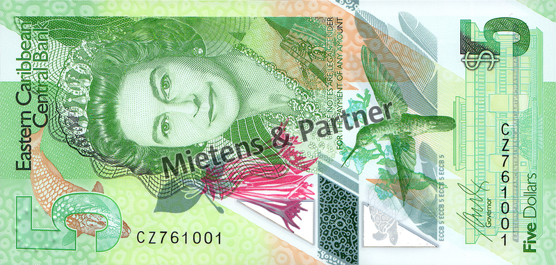 Eastern Caribbean States (Organisation) 5 Dollars (70189)