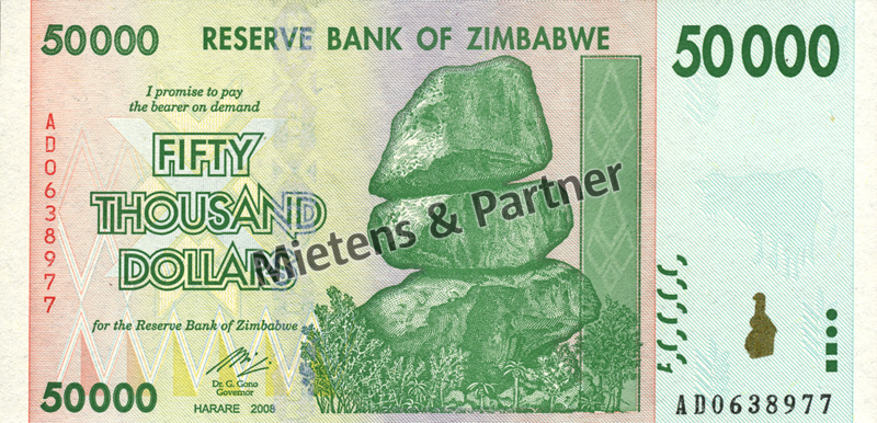 Zimbabwe (Republic) 50.000 Dollars (03849)