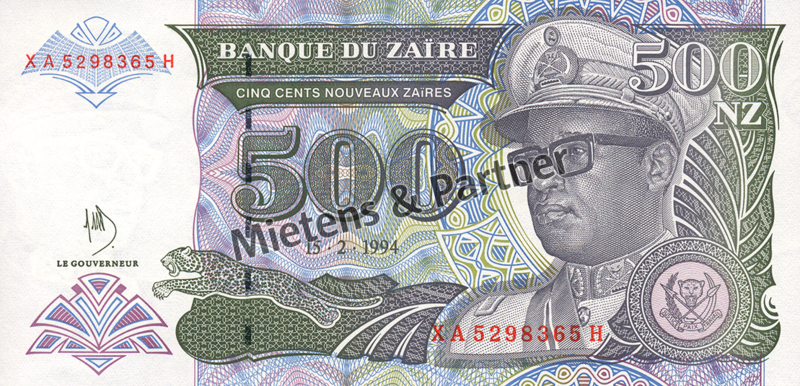 Zaire - Congo (Republic) 500 New Zaires (03474)